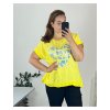 Tričko krátký rukáv dámské nadrozměr (50/52 ONE SIZE) ITALSKÁ MÓDA IMSM24SUMMER-1/DU (Velikost 50/52, Barva žlutá)