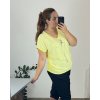 Tričko krátký rukáv dámské nadrozměr (50/52 ONE SIZE) ITALSKÁ MÓDA IMSM24SUMMER-2/DU (Velikost 50/52, Barva žlutá)