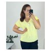 Tričko krátký rukáv dámské nadrozměr (50/52 ONE SIZE) ITALSKÁ MÓDA IMSM24SUMMER-2/DU (Velikost 50/52, Barva žlutá)