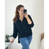 Košile mušelinová dlouhý rukáv dámská nadrozměr (50/52 ONE SIZE) ITALSKÁ MÓDA IMWGS24537/DUR (Velikost 50/52, Barva Černá)