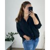 Košile mušelinová dlouhý rukáv dámská nadrozměr (50/52 ONE SIZE) ITALSKÁ MÓDA IMWGS24537/DUR (Velikost 50/52, Barva Černá)