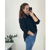 Košile mušelinová dlouhý rukáv dámská nadrozměr (50/52 ONE SIZE) ITALSKÁ MÓDA IMWGS24537/DUR (Velikost 50/52, Barva Černá)