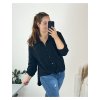 Košile mušelinová dlouhý rukáv dámská nadrozměr (50/52 ONE SIZE) ITALSKÁ MÓDA IMWGS24537/DUR (Velikost 50/52, Barva Černá)