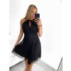 Šaty společenské bez rukávu dámské (S/M ONE SIZE) ITALSKÁ MÓDA IMPSH2435901/DUR (Velikost S/M, Barva Černá)