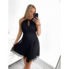 Šaty společenské bez rukávu dámské (S/M ONE SIZE) ITALSKÁ MÓDA IMPSH2435901/DUR (Velikost S/M, Barva Černá)