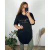 Tunika dlouhý rukáv dámské nadrozměr (54/56/58 ONE SIZE) ITALSKÁ MÓDA IM424537/DU (Velikost 56/58, Barva Černá)