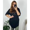 Tunika dlouhý rukáv dámské nadrozměr (54/56/58 ONE SIZE) ITALSKÁ MÓDA IM424537/DU (Velikost 56/58, Barva Černá)
