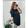 Tunika dlouhý rukáv dámské nadrozměr (54/56/58 ONE SIZE) ITALSKÁ MÓDA IM424537/DU (Velikost 56/58, Barva Černá)