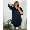 Tunika dlouhý rukáv dámské nadrozměr (54/56/58 ONE SIZE) ITALSKÁ MÓDA IM424537/DU (Velikost 56/58, Barva Černá)