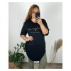 Tunika dlouhý rukáv dámské nadrozměr (54/56/58 ONE SIZE) ITALSKÁ MÓDA IM424537/DU (Velikost 56/58, Barva Černá)
