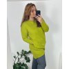Tunika prodloužená dlouhý rukáv dámská nadrozměr (56/58 ONE SIZE) ITALSKÁ MÓDA IMC24394/DU (Velikost 56/58, Barva zelená)