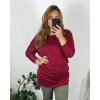 Svetr prodloužený dlouhý rukáv dámský nadrozměr (50/52 ONE SIZE) ITALSKÁ MÓDA IM424RIMINA/DU (Velikost 50/52, Barva vínová)