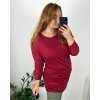 Svetr prodloužený dlouhý rukáv dámský nadrozměr (50/52 ONE SIZE) ITALSKÁ MÓDA IM424RIMINA/DU (Velikost 50/52, Barva vínová)