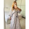 Šaty letní indické krátký rukáv dámské (S/M/L ONE SIZE) INDICKÁ MÓDA IMM24MSHAYRA-2/DU (Velikost M/L, Barva modrá)