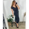Šaty elegantní společenské bez rukávu dámské (40-50) POLSKÁ MÓDA PMFF24GORANA/DR (Velikost 48, Barva Černá)