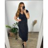 Šaty elegantní společenské bez rukávu dámské (40-50) POLSKÁ MÓDA PMFF24GORANA/DR (Velikost 48, Barva Černá)