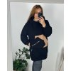 Mikina teplá s kapucí dlouhý rukáv dámská (56/58 ONE SIZE) ITALSKÁ MÓDA IMD22722/DR (Velikost 56/58, Barva Černá)