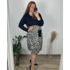 Šaty volnočasové dlouhý rukáv dámské nadrozměr (56/58 ONE SIZE) ITALSKá MóDA IM424572-3/DUR (Velikost 56/58, Barva Černá)