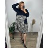 Šaty volnočasové dlouhý rukáv dámské nadrozměr (56/58 ONE SIZE) ITALSKá MóDA IM424572-3/DUR (Velikost 56/58, Barva Černá)