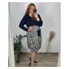 Šaty volnočasové dlouhý rukáv dámské nadrozměr (56/58 ONE SIZE) ITALSKá MóDA IM424572-3/DUR (Velikost 56/58, Barva Černá)