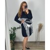 Šaty volnočasové dlouhý rukáv dámské nadrozměr (52/54 ONE SIZE) ITALSKá MóDA IM424HALFA-2/DR (Velikost 52/54, Barva Černá)