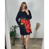 Šaty volnočasové dlouhý rukáv dámské nadrozměr (52/54 ONE SIZE) ITALSKá MóDA IM424HALFA-3/DR (Velikost 52/54, Barva Černá)