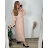 Šaty šifonové plisované elegantní dlouhý rukáv dámské nadrozměr (48/50/52 ONE SIZE) ITALSKÁ MÓDA IMD24312/DUR