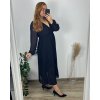 Šaty šifonové plisované elegantní dlouhý rukáv dámské nadrozměr (48/50/52 ONE SIZE) ITALSKÁ MÓDA IMD24312/DUR