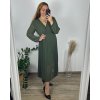 Šaty šifonové plisované elegantní dlouhý rukáv dámské nadrozměr (48/50/52 ONE SIZE) ITALSKÁ MÓDA IMD24312/DUR