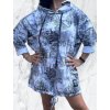Mikina prodloužená s kapucí 3/4 dlouhý rukáv dámská nadrozměr (52/54 ONE SIZE) ITALSKÁ MÓDA IMD24369/DR (Velikost 52/54, Barva šedá)
