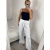 Kalhoty dlouhé letní mušelínové dámské (S/M ONE SIZE) ITALSKÁ MÓDA IMD23325/DUR (Velikost S/M/L, Barva bílá)