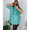 Košile dlouhý rukáv dámská nadrozměr (56/58 ONE SIZE) ITALSKÁ MÓDA IMWT24MADIE/DR (Velikost 56/58, Barva béžová)