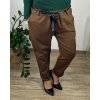 Kalhoty dámské (52/54 ONE SIZE) ITALSKá MóDA IM424IZINA/DU (Velikost 52/54, Barva hnědá světlá)