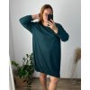 Šaty teplé dlouhý rukáv dámské nadrozměr (56/58 ONE SIZE) ITALSKÁ MÓDA IM424EVELIN/DU (Velikost 56/58, Barva Černá)