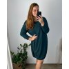 Šaty teplé dlouhý rukáv dámské nadrozměr (56/58 ONE SIZE) ITALSKÁ MÓDA IM424EVELIN/DU (Velikost 56/58, Barva Černá)