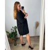 Šaty teplé dlouhý rukáv dámské nadrozměr (56/58 ONE SIZE) ITALSKÁ MÓDA IM424EVELIN/DU (Velikost 56/58, Barva Černá)