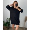Šaty teplé dlouhý rukáv dámské nadrozměr (56/58 ONE SIZE) ITALSKÁ MÓDA IM424EVELIN/DU (Velikost 56/58, Barva Černá)