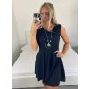 Šaty elegantní krátké bez rukávu  dámské (S/M ONE SIZE) ITALSKÁ MÓDA IM3221124/DU (Velikost S/M, Barva Černá)