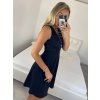 Šaty elegantní krátké bez rukávu  dámské (S/M ONE SIZE) ITALSKÁ MÓDA IM3221124/DU (Velikost S/M, Barva Černá)