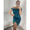 Šaty společenské carmen krátké bez rukávu dámské (S/M ONE SIZE) ITALSKá MóDA IM324301/DU (Velikost S/M, Barva béžová)