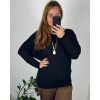 Tunika s přívěskem dlouhý rukáv dámská nadrozměr  (/46/48/50 ONE SIZE) ITALSKÁ MÓDA IM424080/DUR (Velikost 48/50, Barva Černá)
