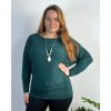 Tunika s přívěskem dlouhý rukáv dámská nadrozměr  (/46/48/50 ONE SIZE) ITALSKÁ MÓDA IM424080/DUR (Velikost 48/50, Barva Černá)