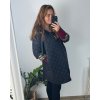 Bunda slabá s kapucí dlouhý rukáv dámská nadrozměr (54/56 ONE SIZE) ITALSKÁ MÓDA IMC24430/DU (Velikost 54/56, Barva béžová)