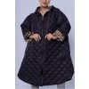 Bunda slabá s kapucí dlouhý rukáv dámská nadrozměr (54/56 ONE SIZE) ITALSKÁ MÓDA IMC24430/DU (Velikost 54/56, Barva béžová)