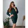 Šaty pletené svetr prodloužený dámské nadrozměr  (52/54 ONE SIZE) ITALSKÁ MÓDA IMD24VERONA/DU (Velikost 52/54, Barva béžová)