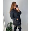 Cardigan slabý dlouhý rukáv dámský nadrozměr (50/52 ONE SIZE) ITALSKÁ MÓDA IMD24VENTURA/DU (Velikost 50/52, Barva Černá)