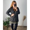Cardigan slabý dlouhý rukáv dámský nadrozměr (50/52 ONE SIZE) ITALSKÁ MÓDA IMD24VENTURA/DU (Velikost 50/52, Barva Černá)