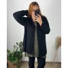 Cardigan slabý dlouhý rukáv dámský nadrozměr (50/52 ONE SIZE) ITALSKÁ MÓDA IMD24VENTURA/DU (Velikost 50/52, Barva Černá)
