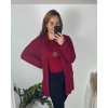 Cardigan slabý dlouhý rukáv dámský nadrozměr (50/52 ONE SIZE) ITALSKÁ MÓDA IMD24VENTURA/DU (Velikost 50/52, Barva Černá)