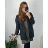 Cardigan slabý dlouhý rukáv dámský nadrozměr (50/52 ONE SIZE) ITALSKÁ MÓDA IMD24VENTURA/DU (Velikost 50/52, Barva Černá)